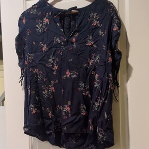 Lucky Brand Navy Floral Blouse